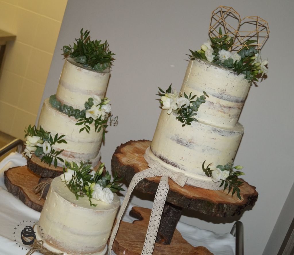Rustykalne wesele tort w trzech poziomach tort gorzów Pałac Mierzęcin
