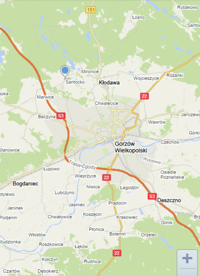 kontakt mapa dojazdu miejscowość santocko