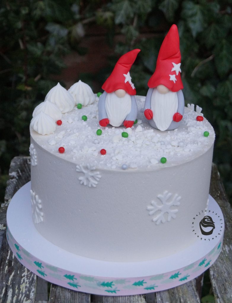 tort boże narodzenie skrzaty świąteczny dekorowany personalizowany